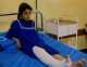 Al Yarmouk Hospital in Bagdad während des 2. Golfkrieges. Ihr Bein wurde beim Einsturz eines Hauses verletzt.